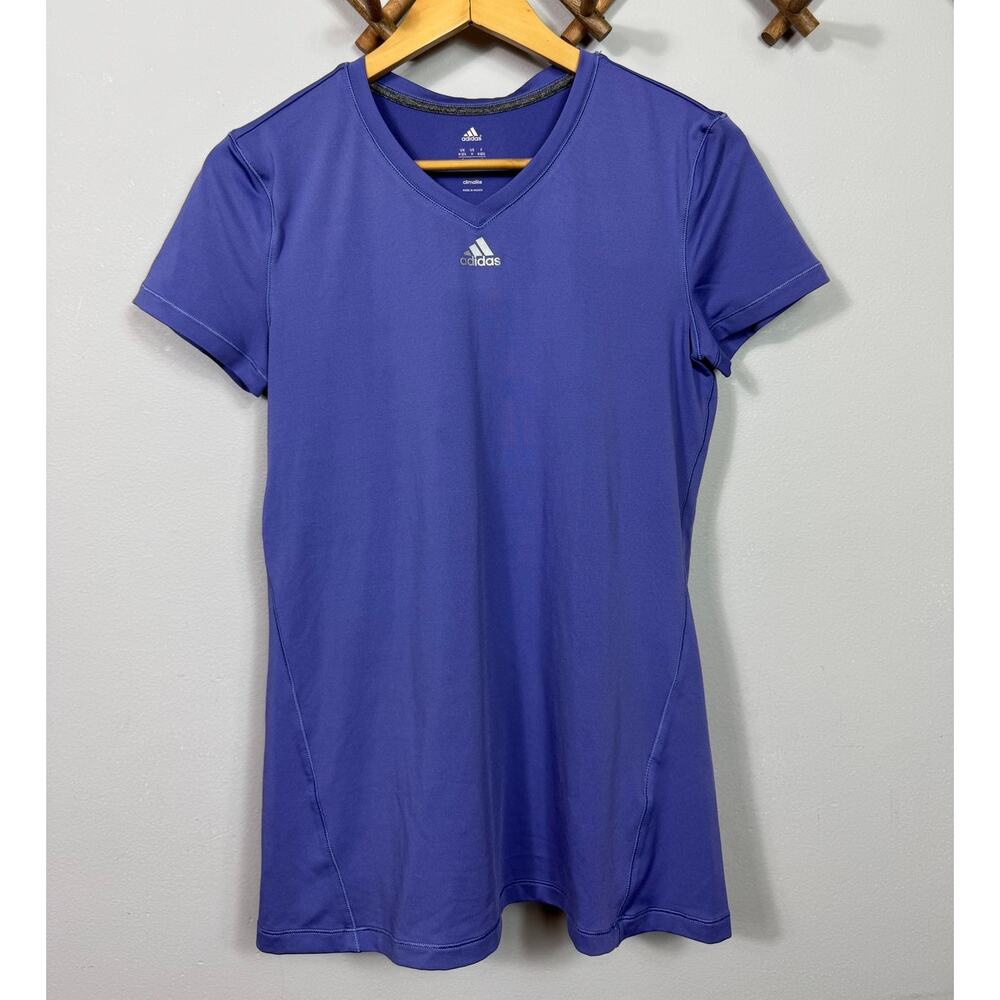 Adidas Women's Climalite the Ultimate V-Neck Tee in Purple Size M